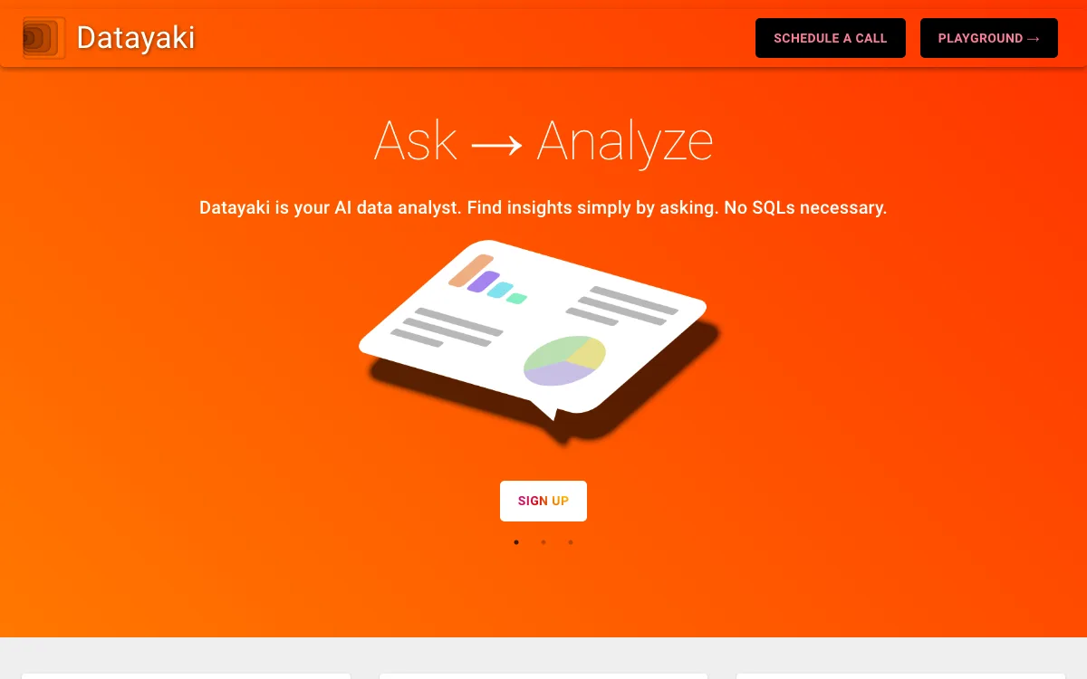 Datayaki homepage screenshot