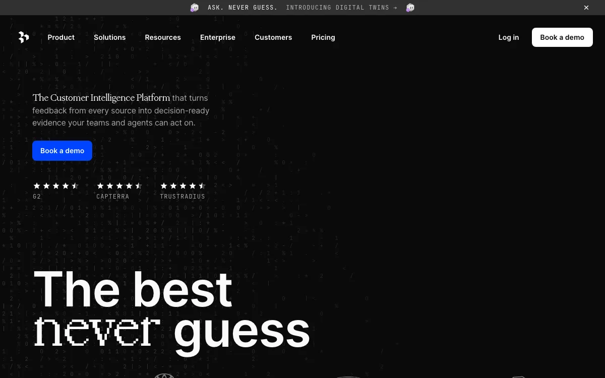 Dovetail homepage screenshot
