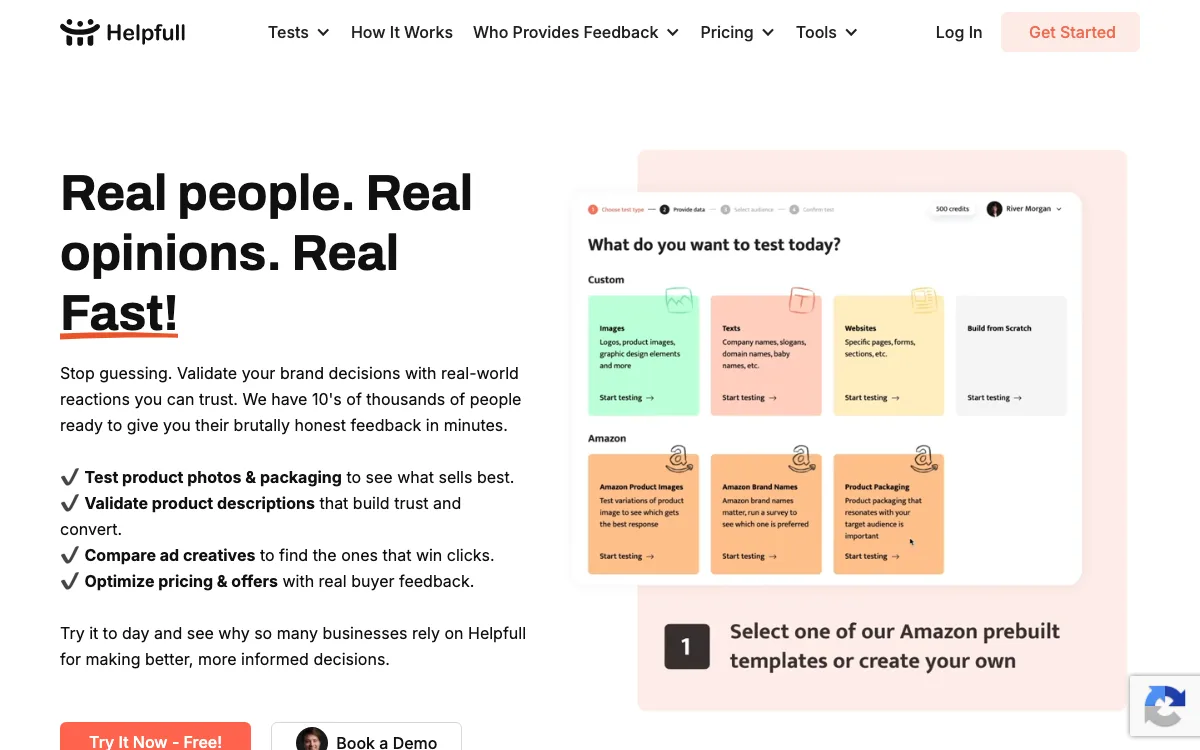 Helpfull homepage screenshot