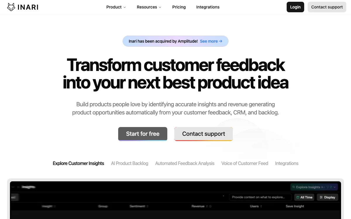 Inari homepage screenshot