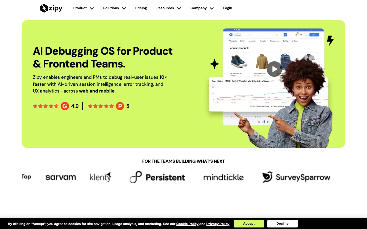 Zipy AI homepage screenshot