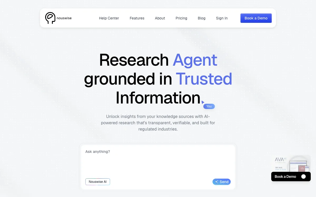 Nouswise homepage screenshot