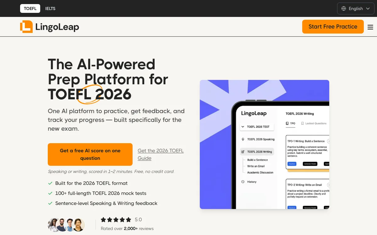 LingoLeap homepage screenshot