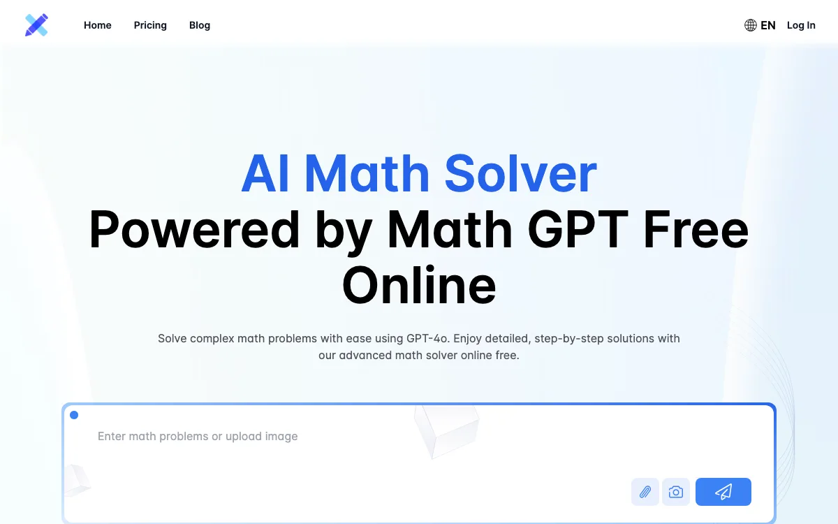MyMathSolver homepage screenshot