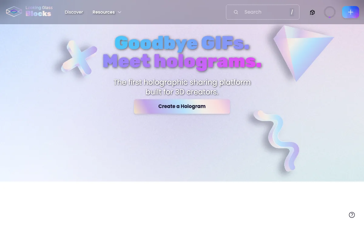 Looking Glass Blocks homepage screenshot