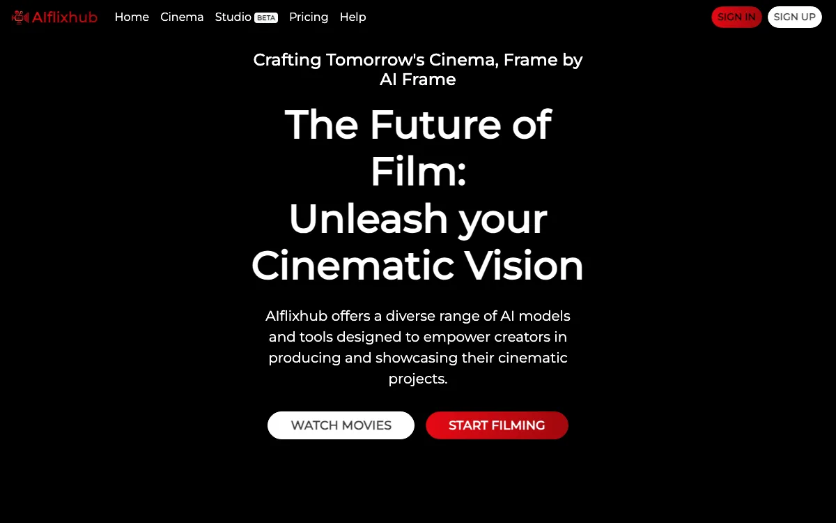 AIflixhub homepage screenshot