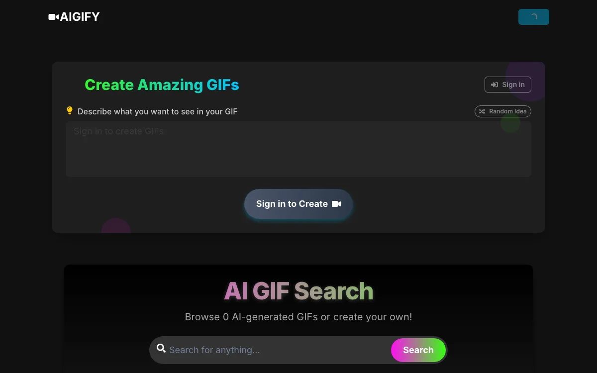 AIGIFY homepage screenshot