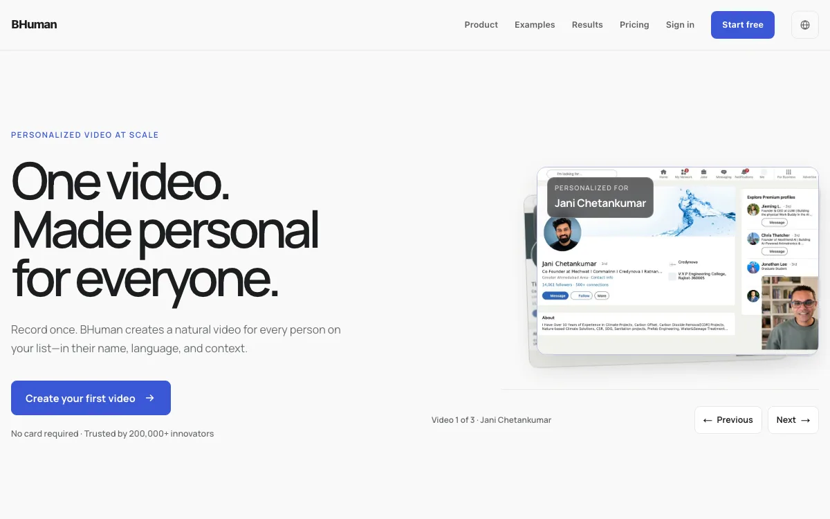 BHuman homepage screenshot