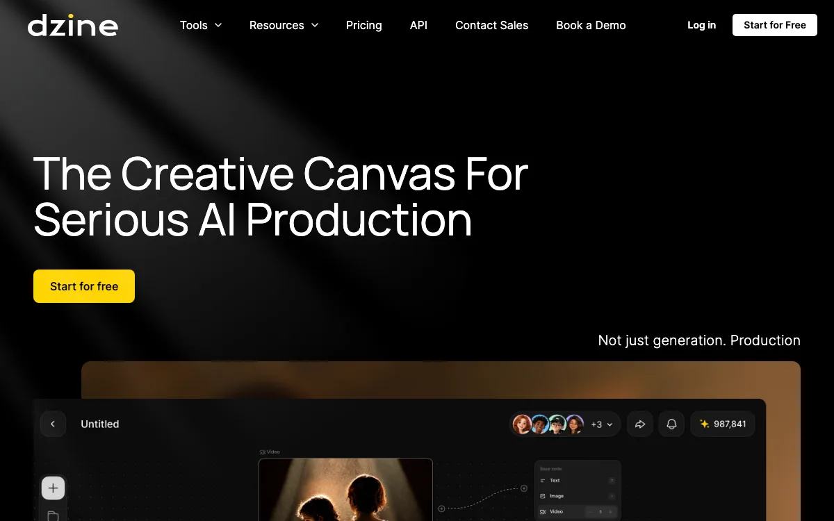 dzine.ai homepage screenshot