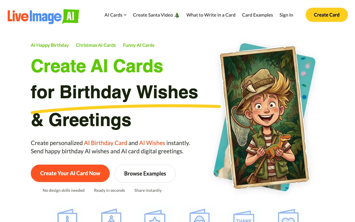 LiveImage AI Avatar homepage screenshot