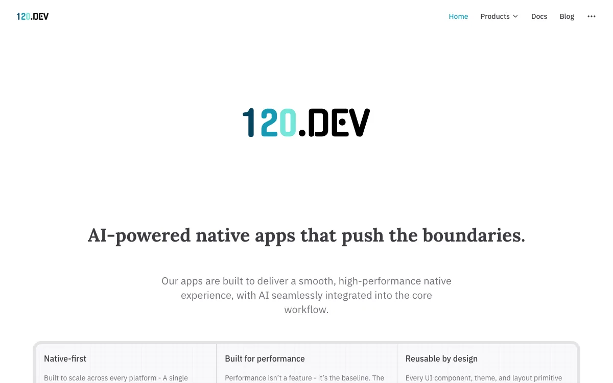 120.dev homepage screenshot
