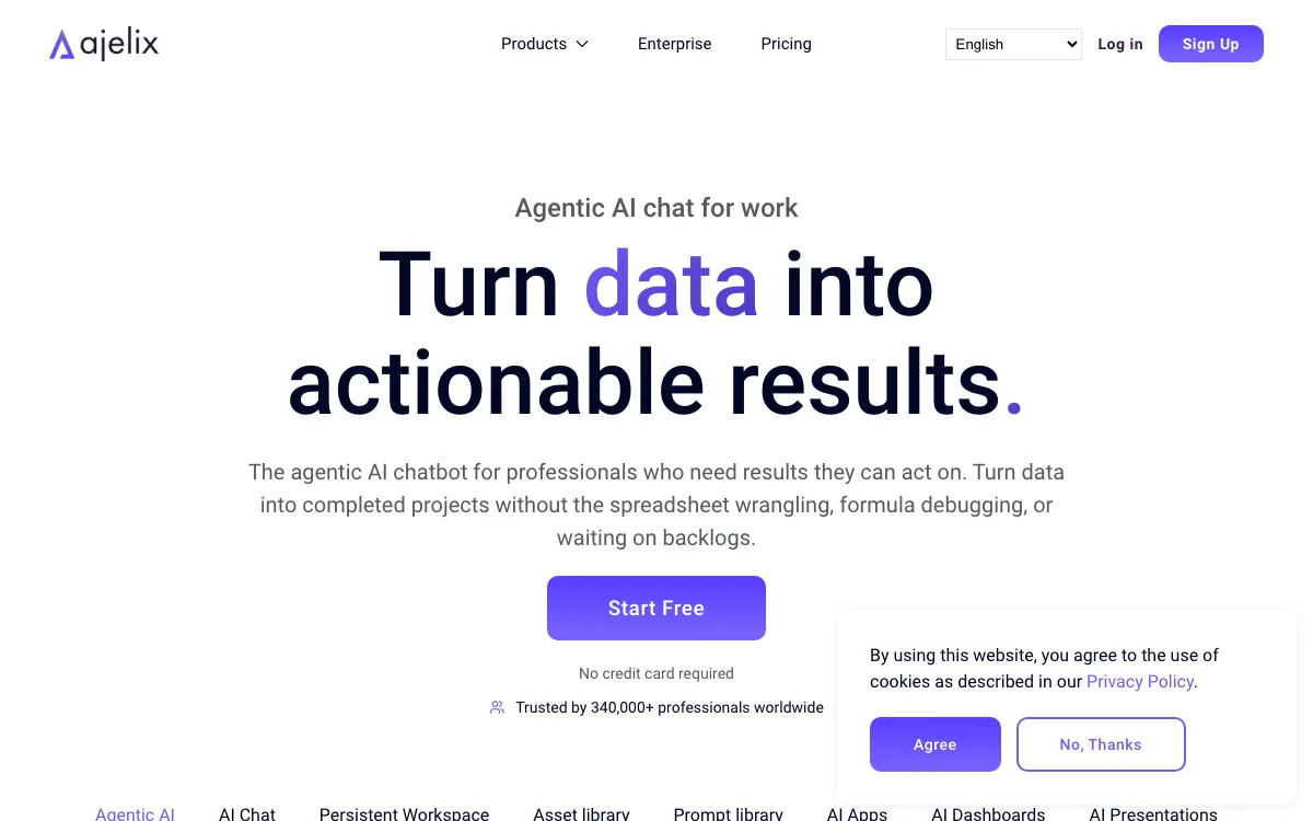 Ajelix homepage screenshot