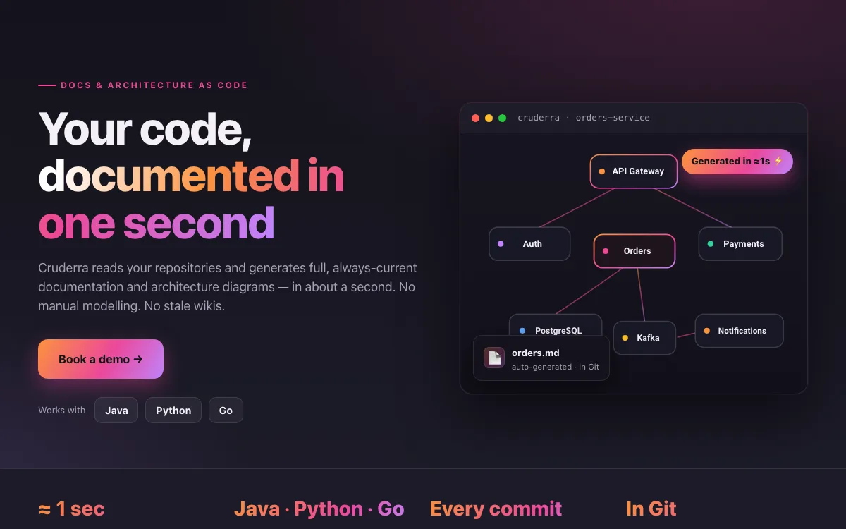 Cruderra homepage screenshot