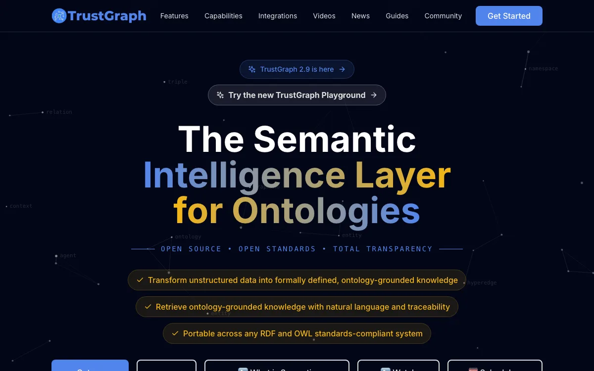 TrustGraph AI homepage screenshot