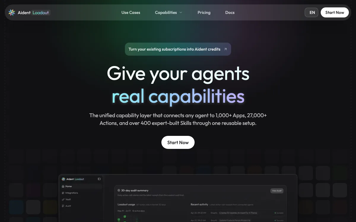 Aident.ai homepage screenshot