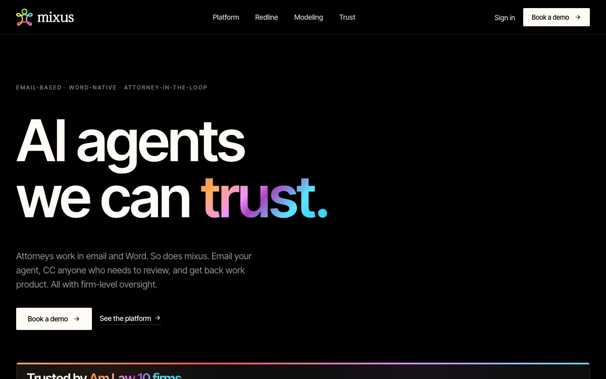 Mixus AI homepage screenshot