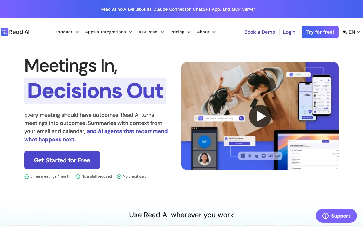 Read homepage screenshot