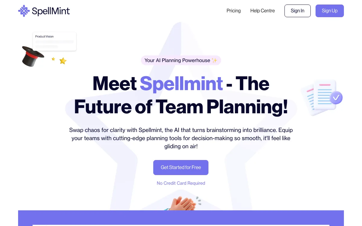 Spellmint homepage screenshot