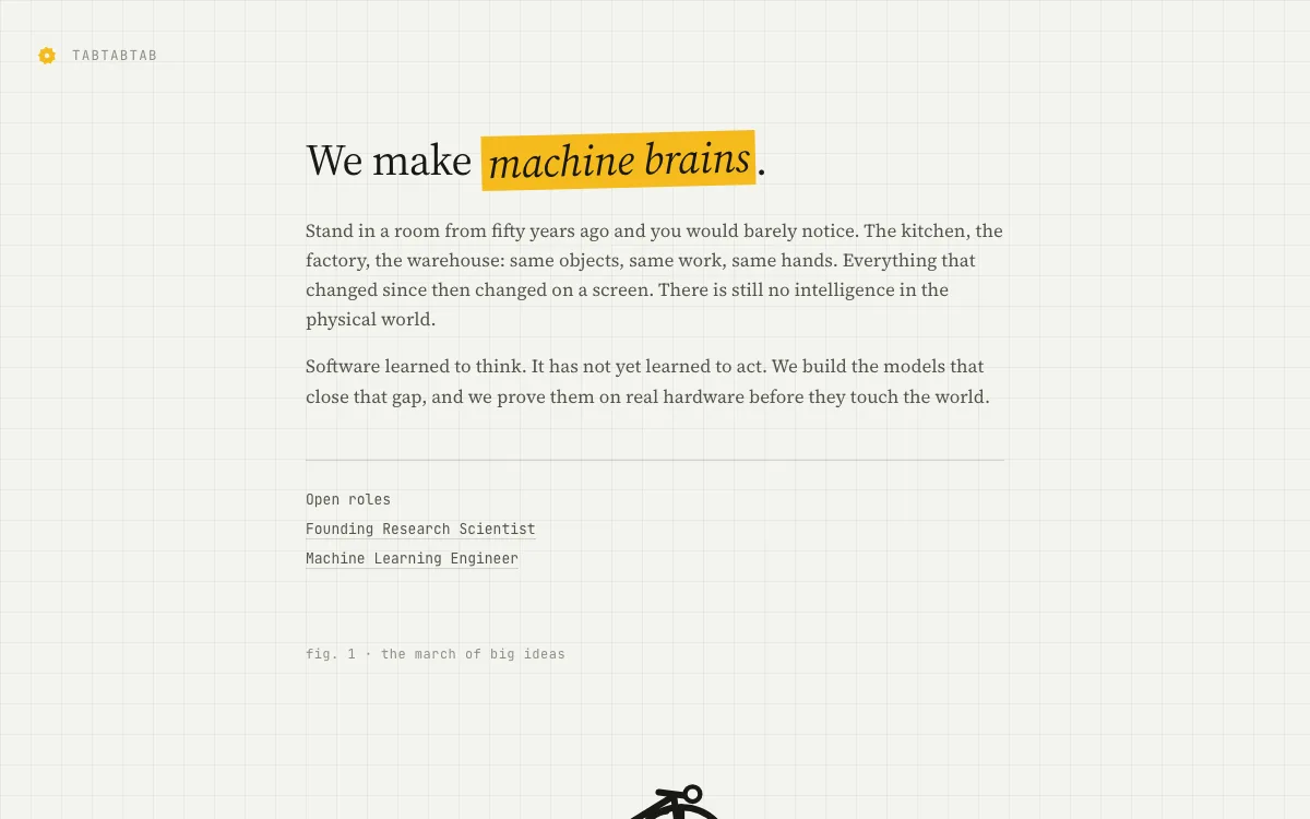 TabTabTab homepage screenshot