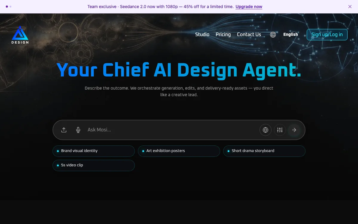 Design homepage screenshot