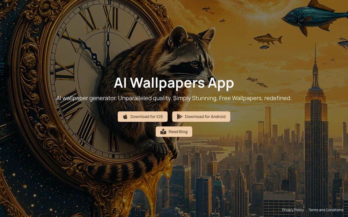 AiWallz - AI Wallpapers homepage screenshot