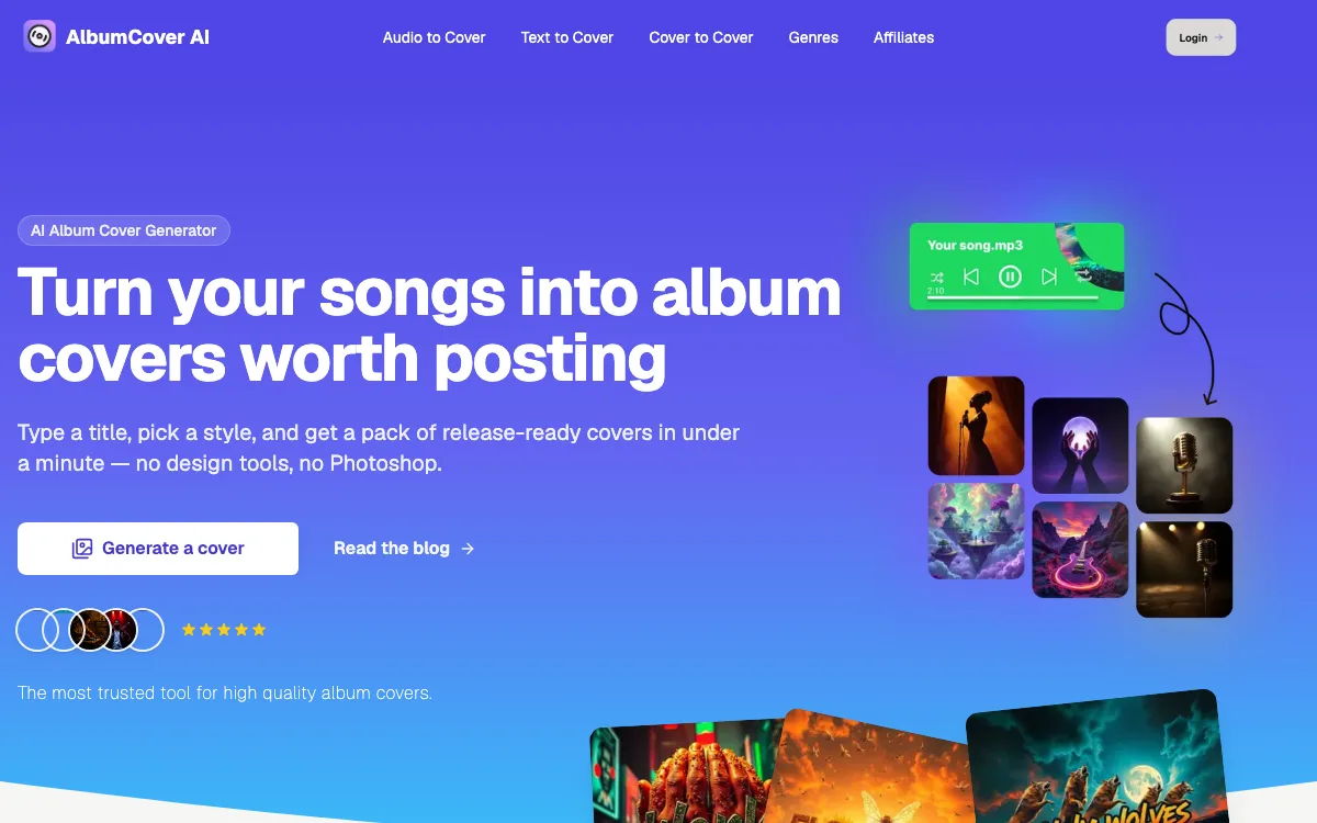 Album Cover AI homepage screenshot