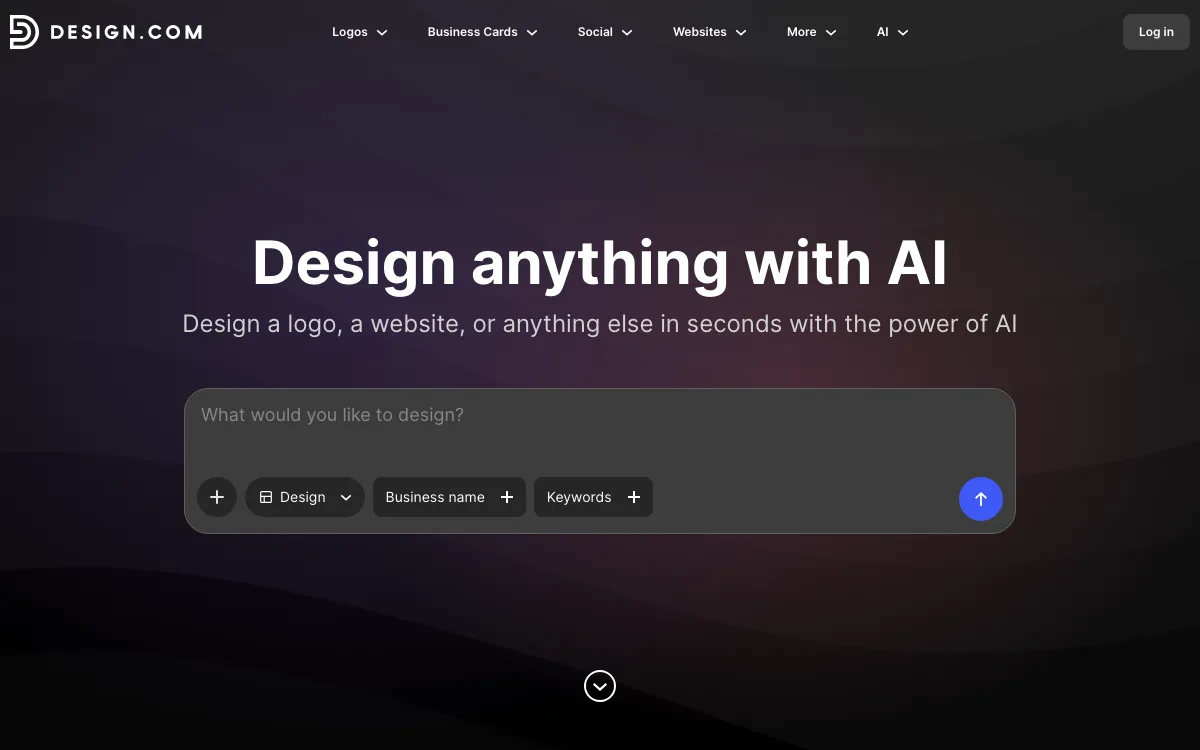 Design.com homepage screenshot