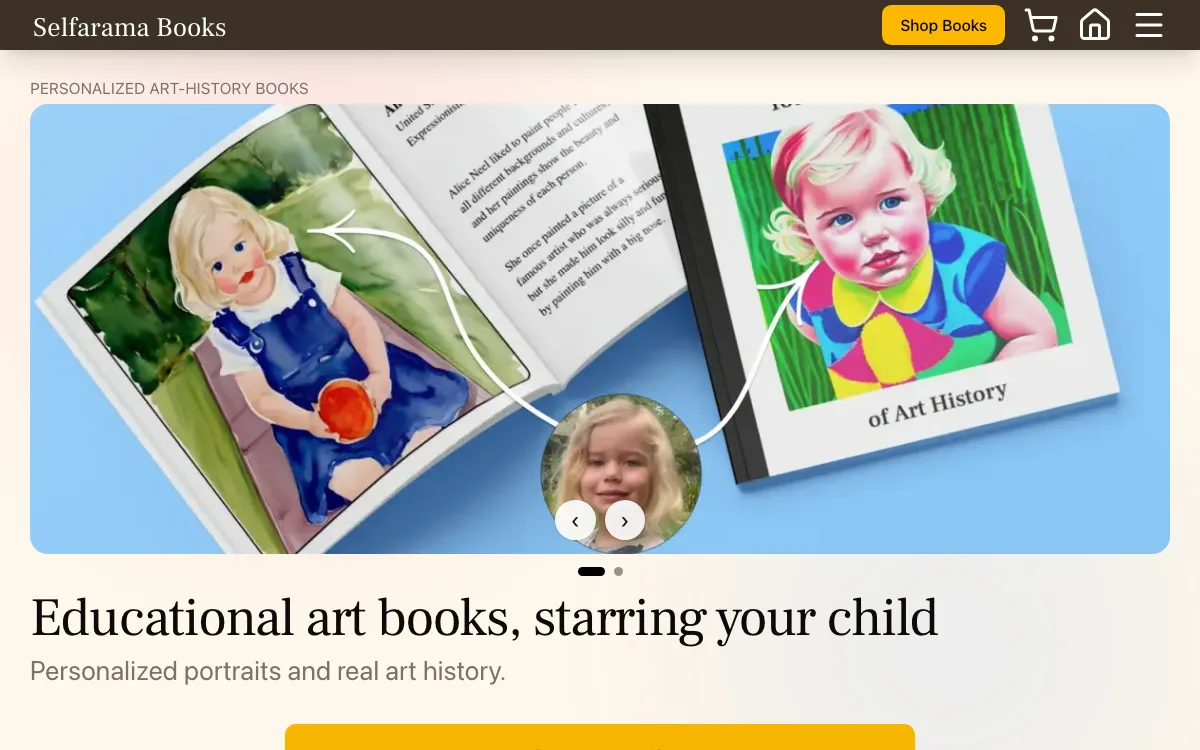 Book of Art History homepage screenshot