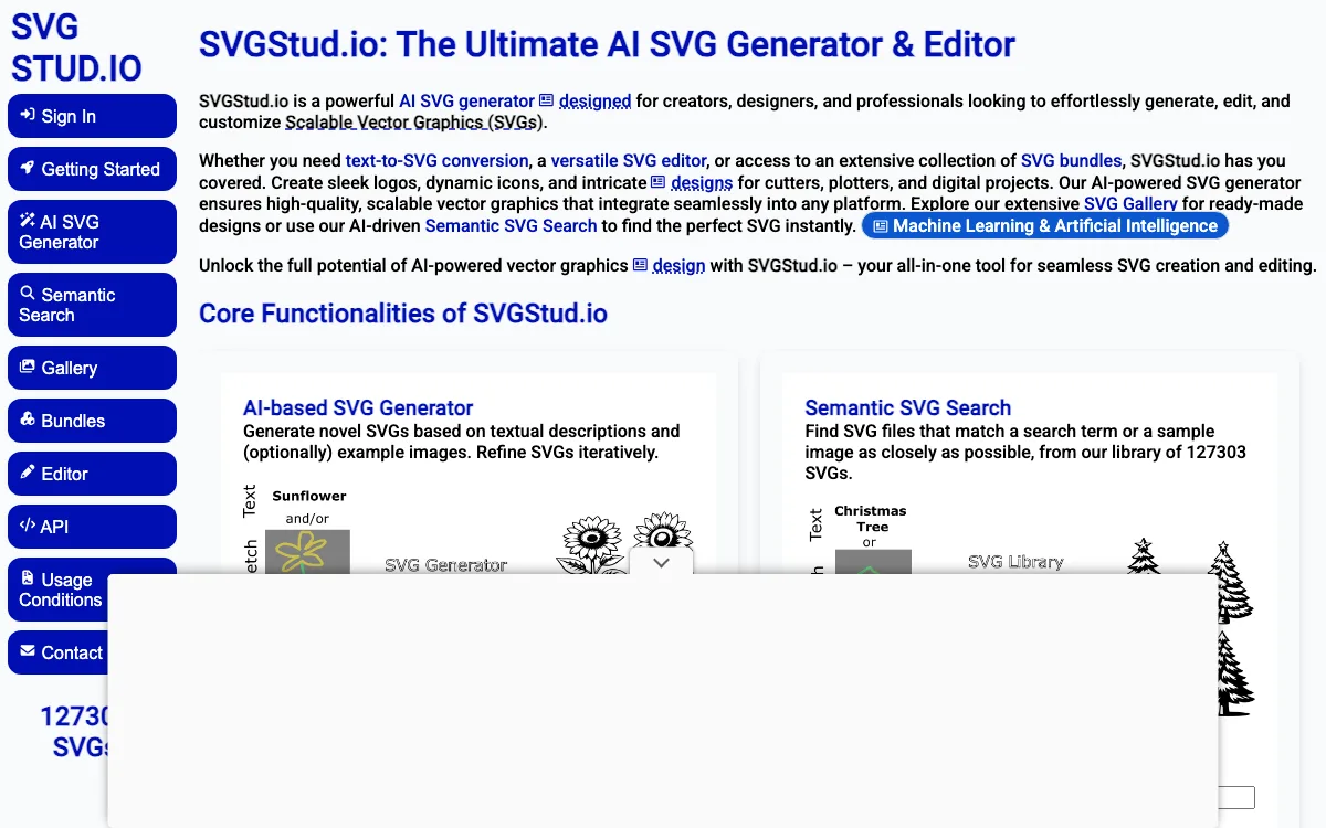 SVGStud.io homepage screenshot