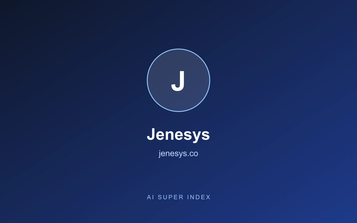 Jenesys homepage screenshot