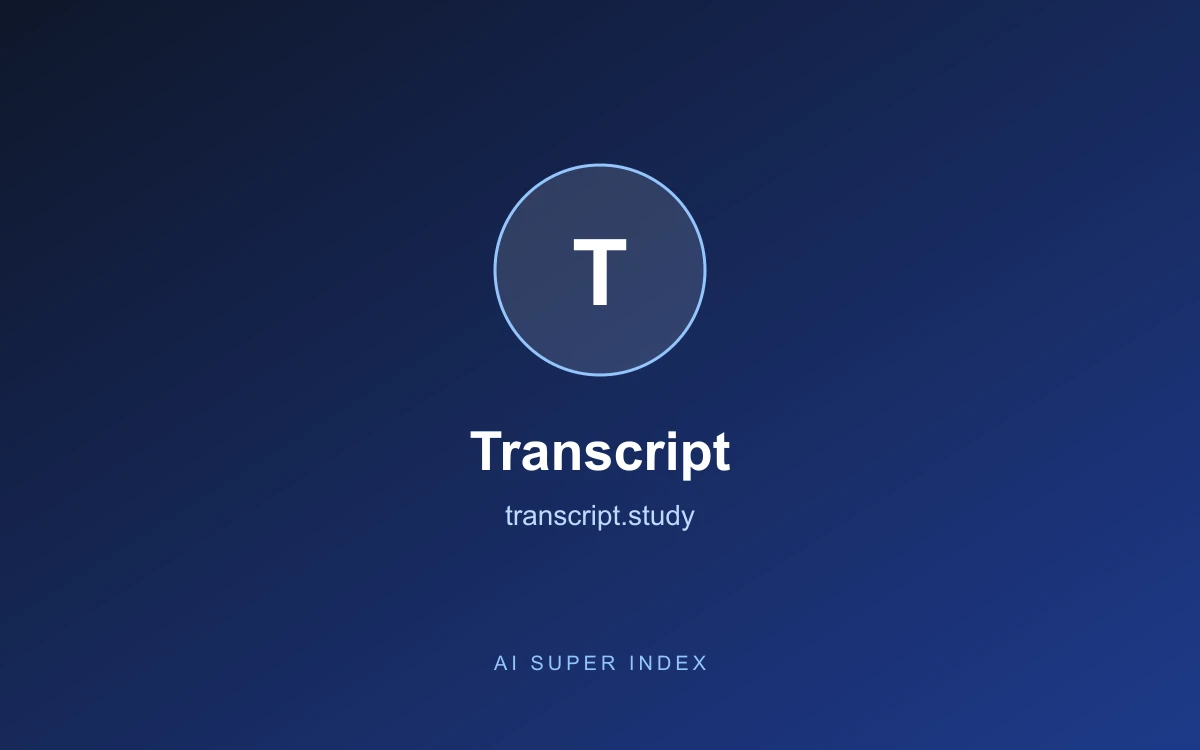 Transcript homepage screenshot